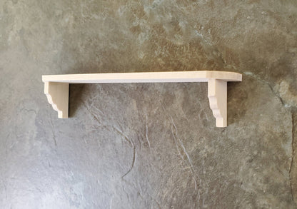 Dollhouse Miniature Wall Shelf Large Unfinished 1:12 Scale 4 3/8"