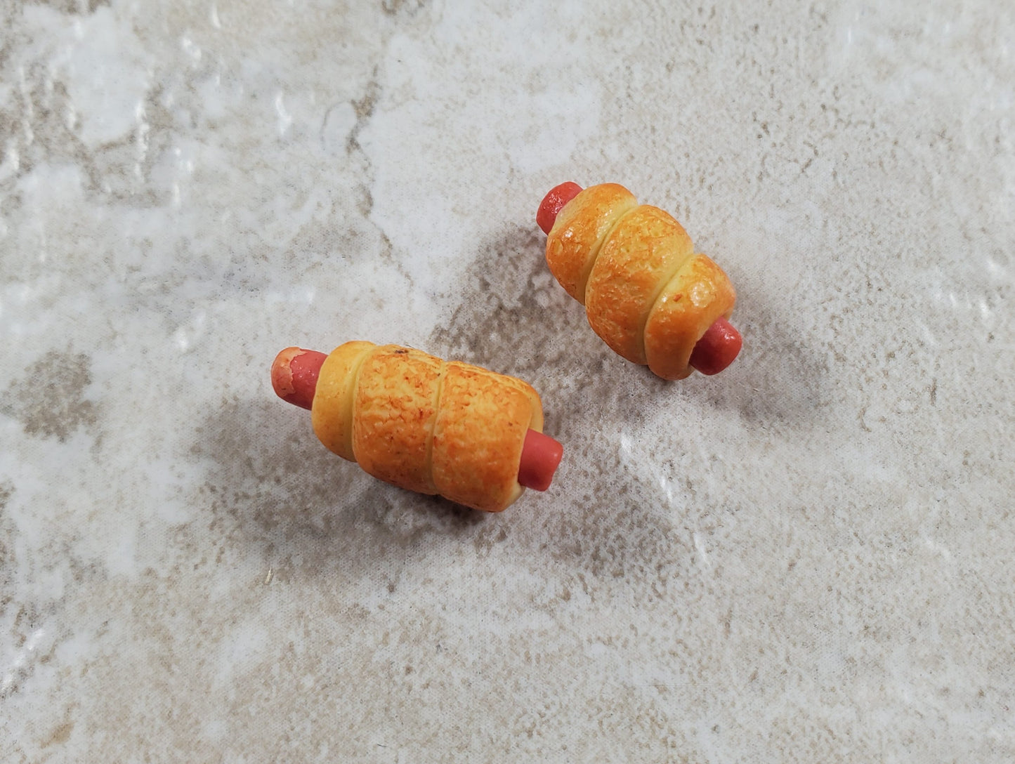 Dollhouse Pigs in a Blanket Hot Dogs Set of 2 1:12 Scale Miniature Food Kitchen