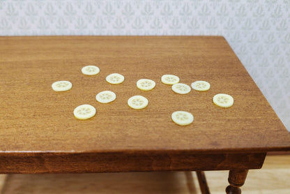 Dollhouse Banana Slices Set of 12 1:12 Scale Miniature Food Kitchen Fruit Snacks