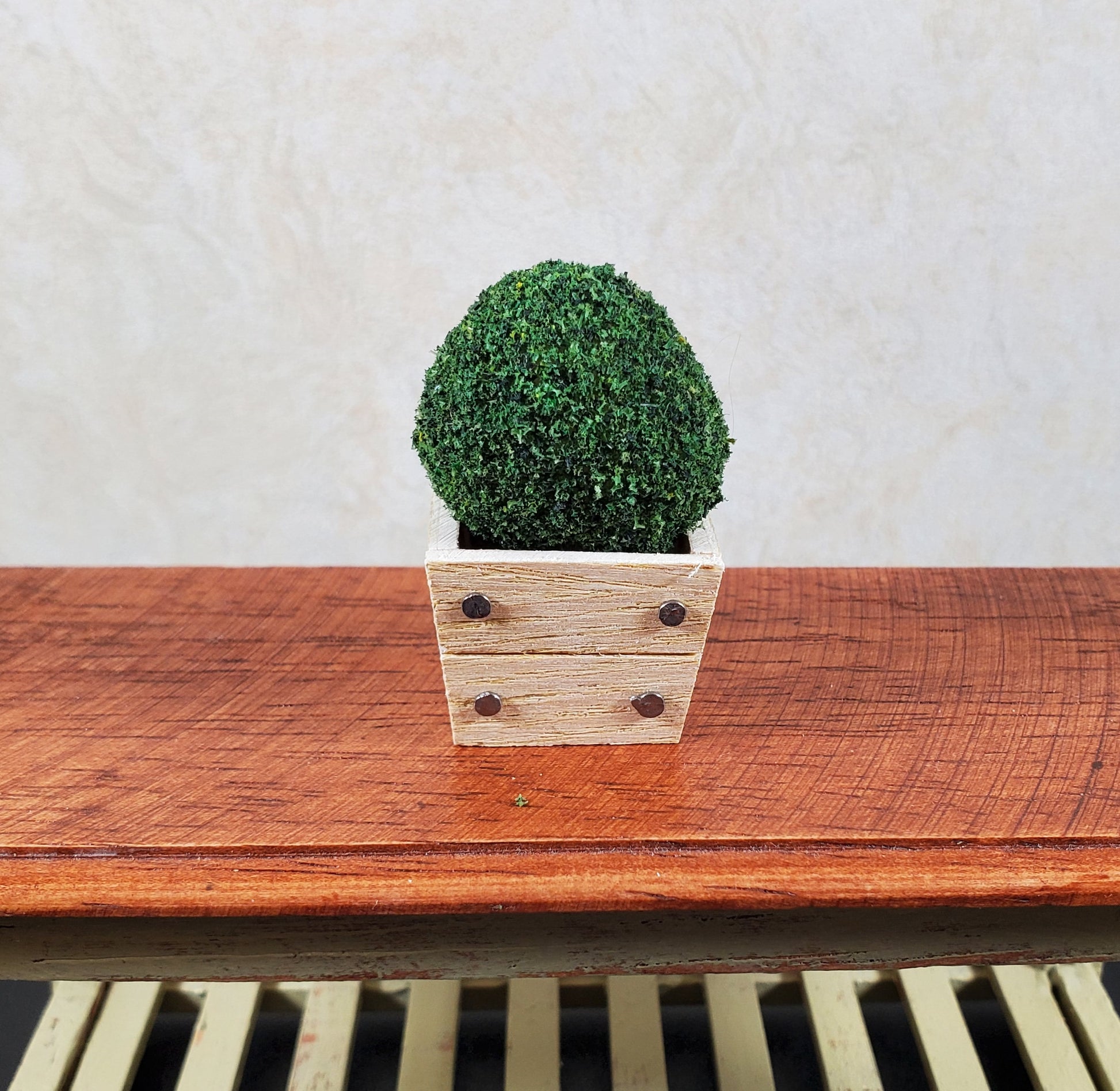 Dollhouse Square Wood Planter Box 1:12 Scale Miniature