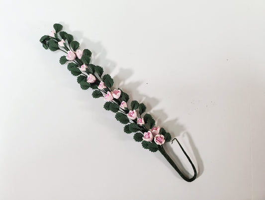 Dollhouse Climbing Roses Pink Bendable 7" Clay Miniature Flowers Garden