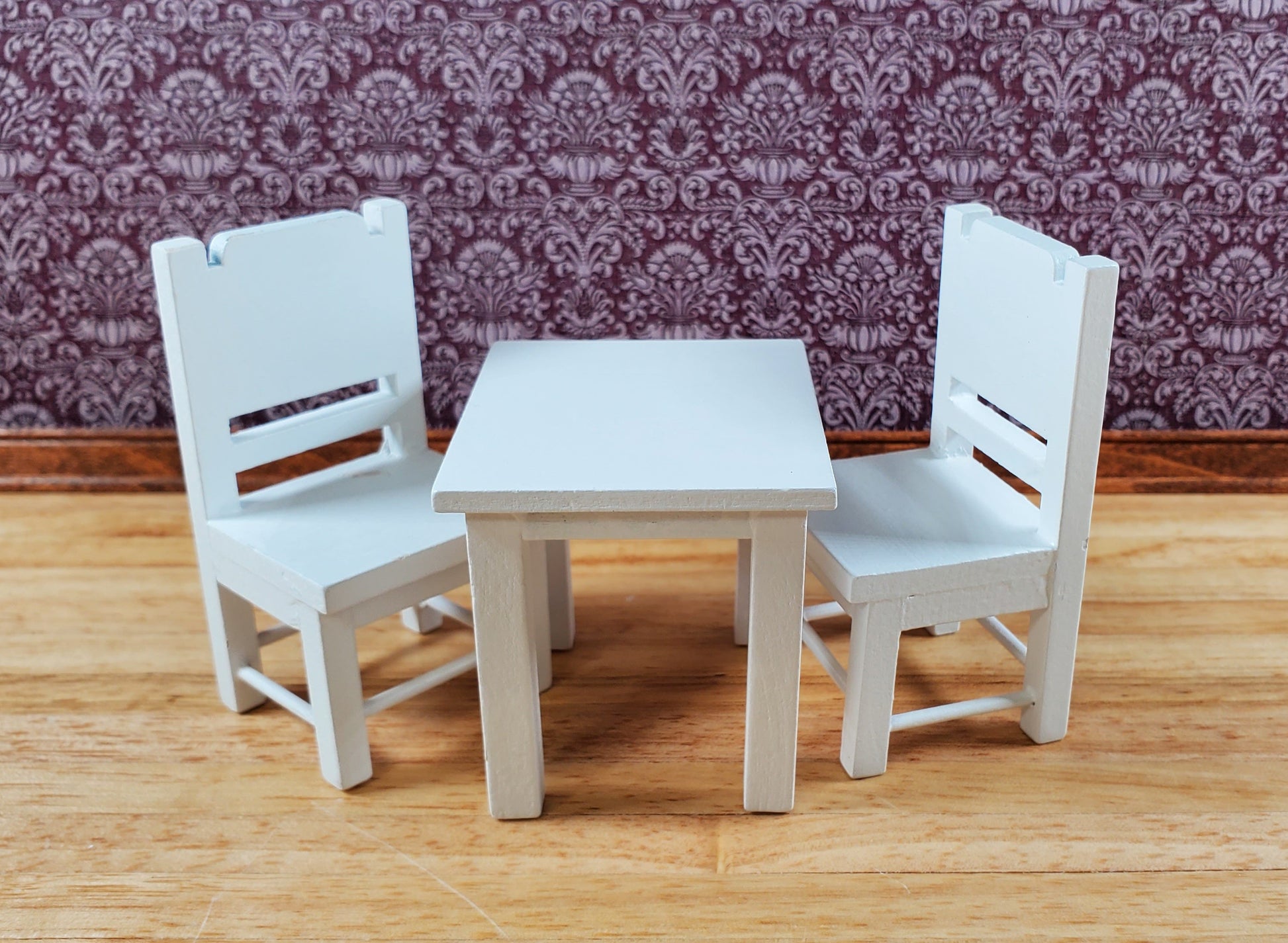 Dollhouse Small Table & Chairs Set Child Size 1:12 Scale Miniature Furniture
