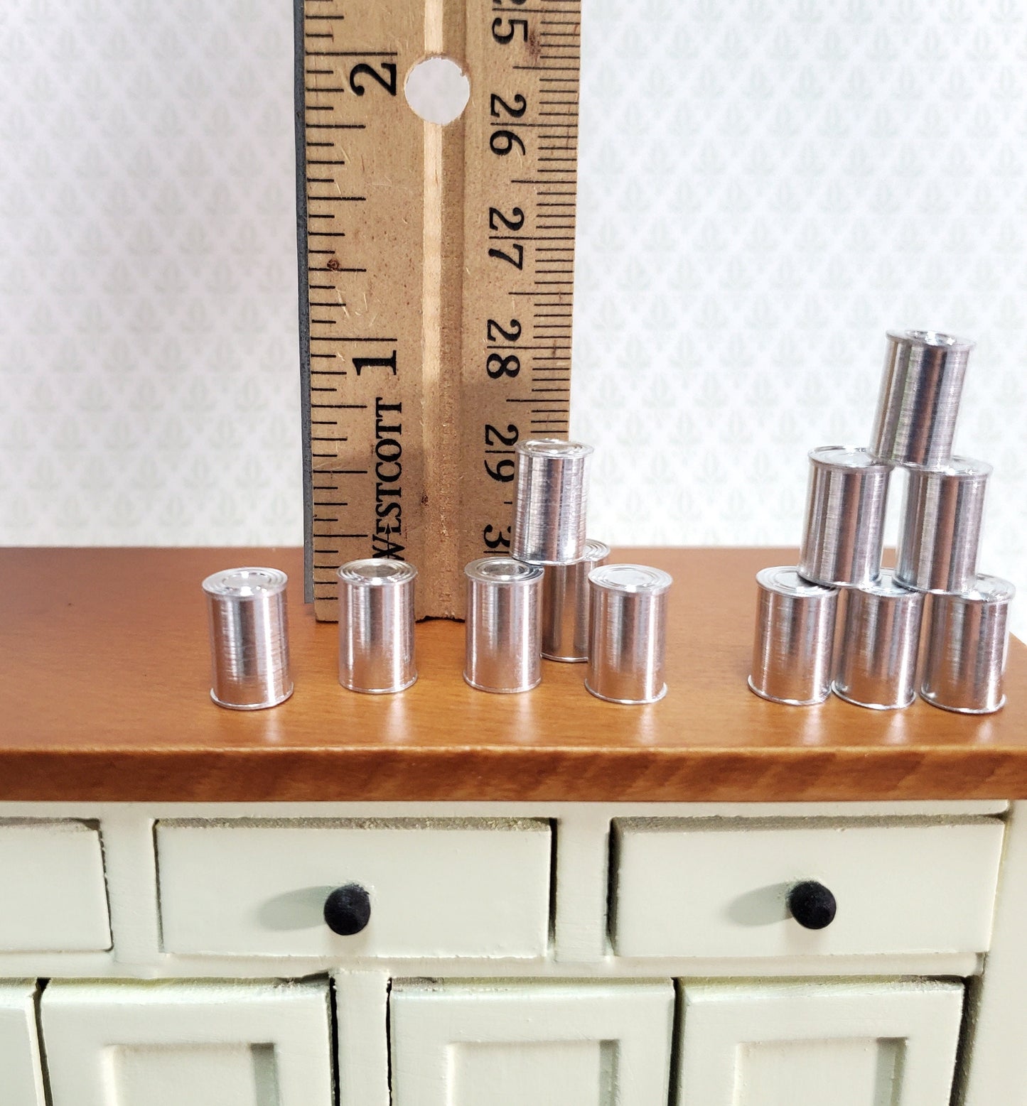 Miniature Metal Cans Medium x12 Grocery Store #12 Blanks 1:12 Scale Dollhouse