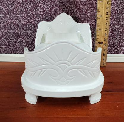 Dollhouse "Belter" Curved Bed White Finish Large 1:12 Scale Miniature Furniture