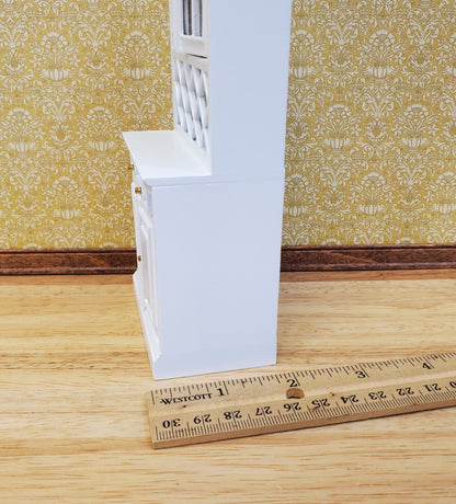 Dollhouse Cabinet Hutch with Wine Rack White Finish 1:12 Scale Miniature Furniture
