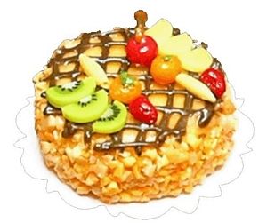 Dollhouse Orange Cake with Lattice Decoration 1:12 Scale Miniature Dessert