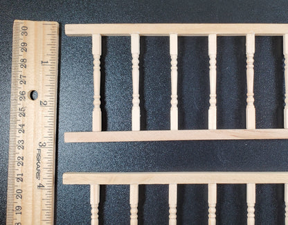 Dollhouse Porch Railing x3 Pieces for Porches Decks Gardens 1:12 Scale Miniature