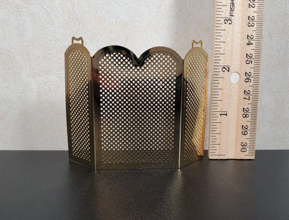 Dollhouse Brass Fireplace Screen Tall Gold Metal 1:12 Scale Miniature