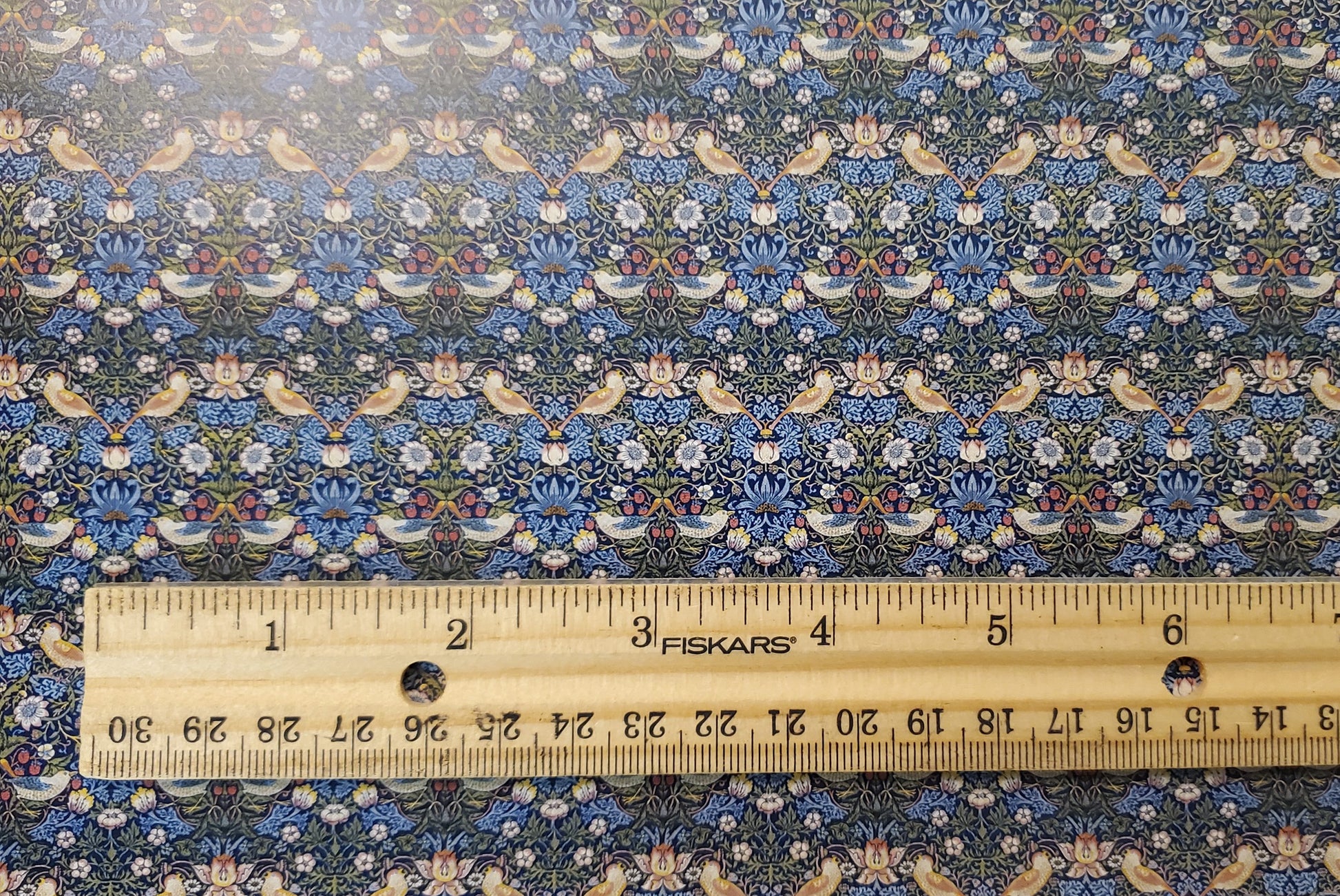 Dollhouse HALF SCALE Wallpaper William Morris Strawberry Thief 1 Sheet 1:24