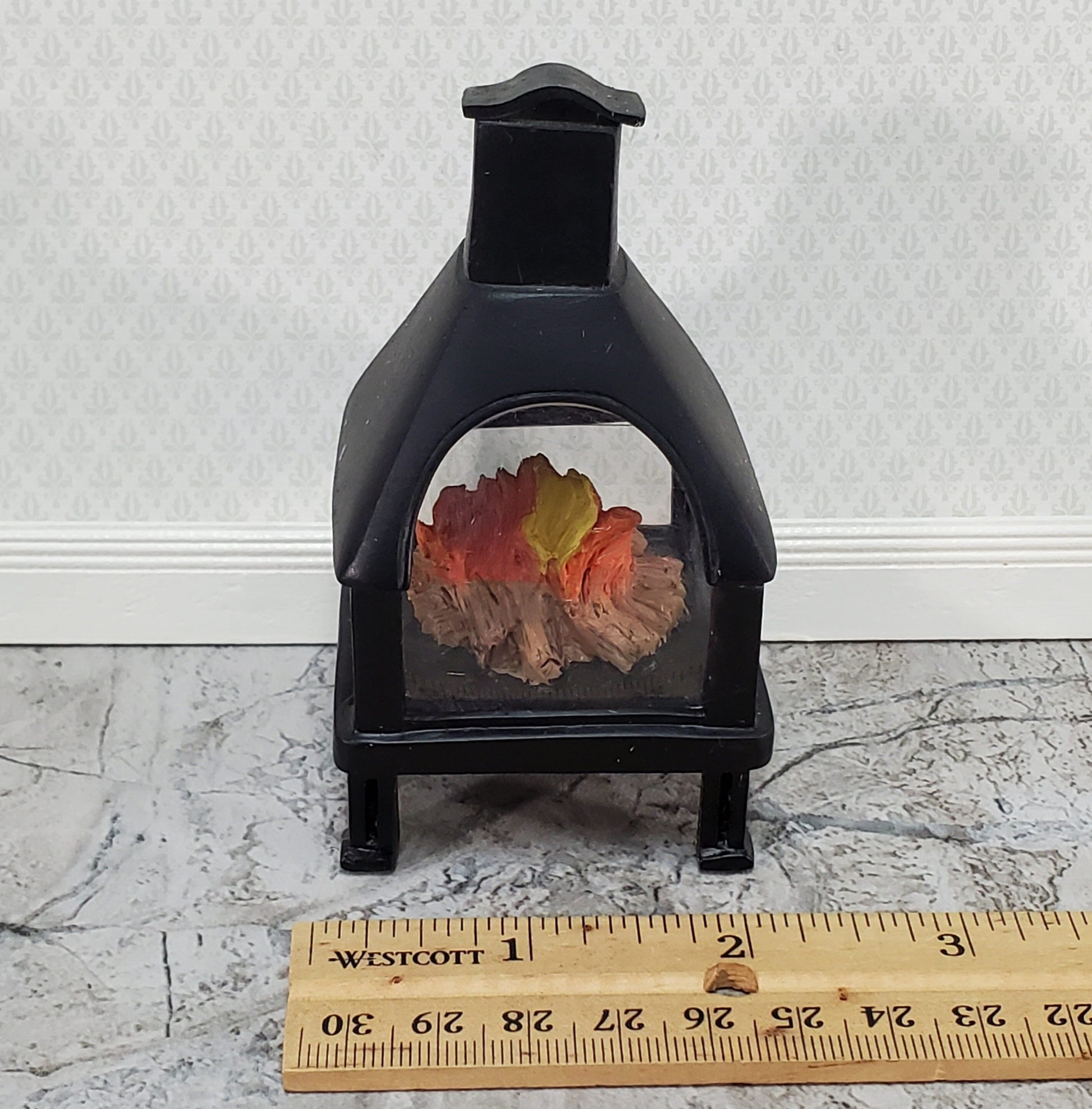 Dollhouse Outdoor Fireplace Fire Pit Modern Style for Patio 1:12 Scale Miniature