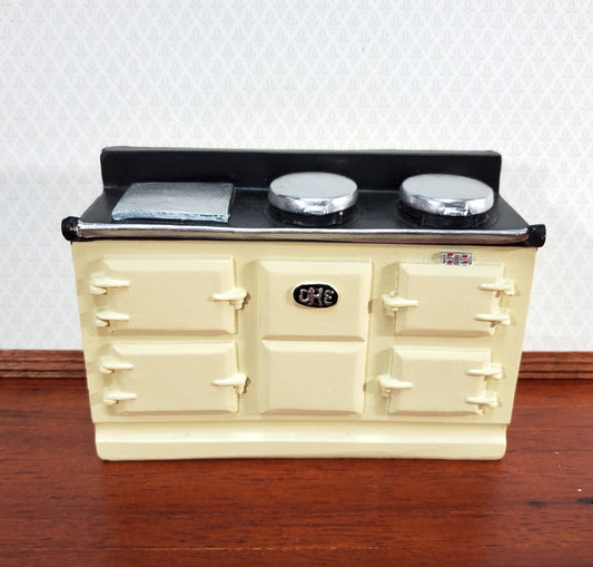 Dollhouse AGA Style Cooker Stove Oven Cream Large 1:12 Scale Miniature Kitchen