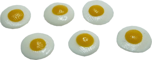 Dollhouse Fried Eggs Sunny Side Up 6 pieces 1:12 Scale Miniature Food