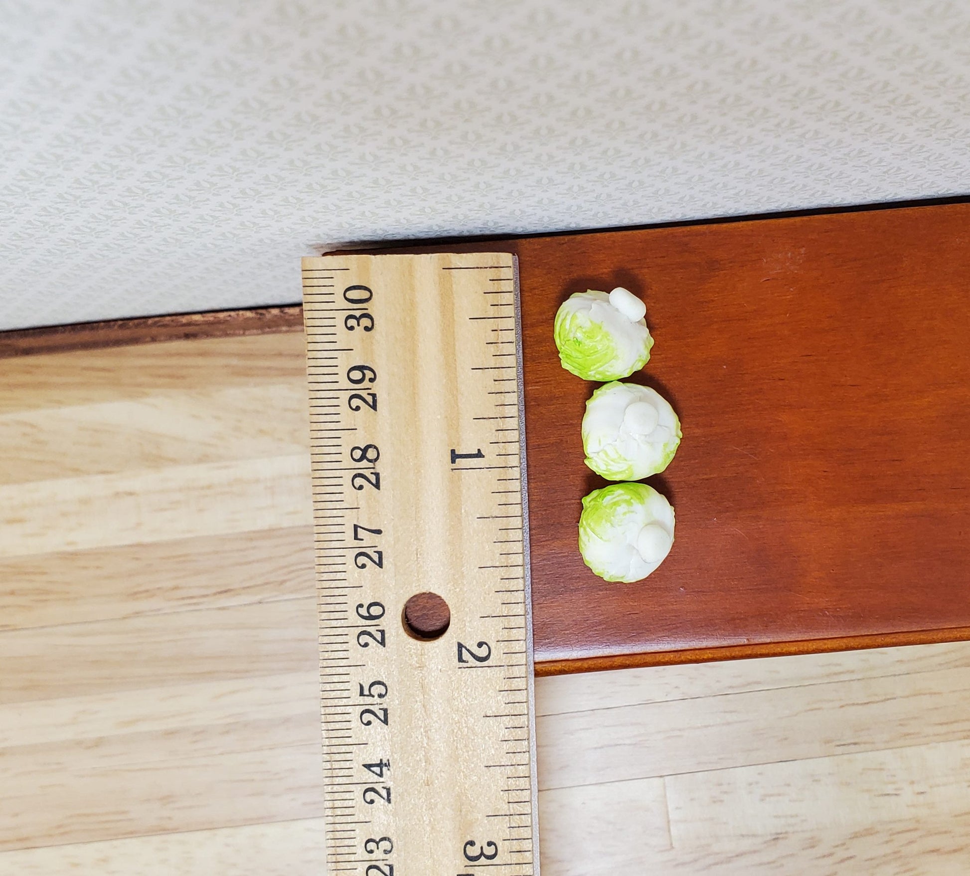 Dollhouse Cabbage Set of 3 1:12 Scale Miniature Kitchen Food Vegetables Grocery