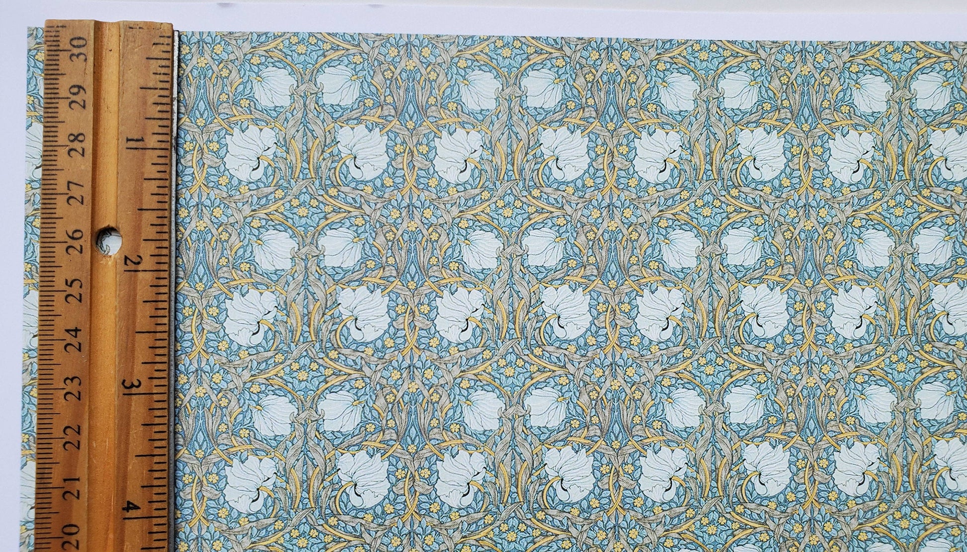 Dollhouse Wallpaper William Morris Art Nouveau Pimpernel Blue Floral 1:12 Scale Itsy Bitsy