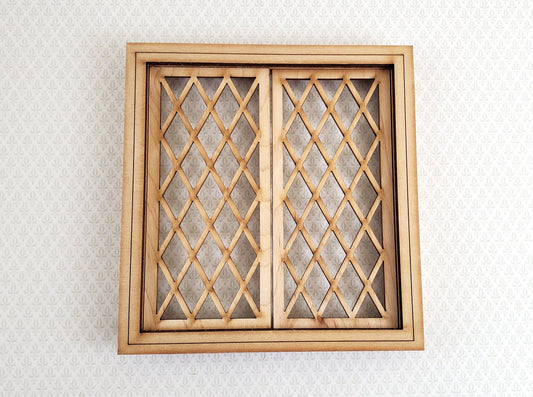 Dollhouse Miniature Double Window Tudor Style Diamond Pane 1:12 Scale Alessio 2126CW
