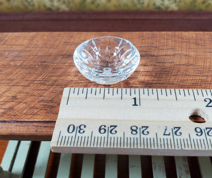 Dollhouse Decorative Cut Clear Glass Bowl 1:12 Scale Miniature