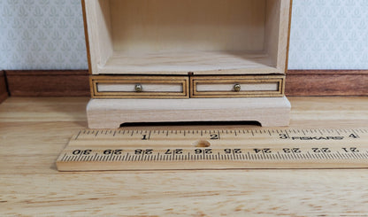 Dollhouse Tall Bookcase with Drawers 1:12 Scale Miniature Furniture