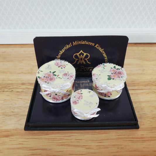 3 Dollhouse Hat Boxes Round by Reutter 1:12 Scale Miniature Accessories - Miniature Crush