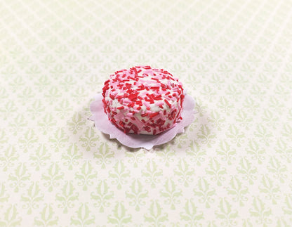 Dollhouse Peppermint Sprinkle Cake 1:12 Scale Miniature Dessert Food