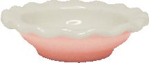 Dollhouse Pie Plate Ceramic Pink 1:12 Scale Miniature Kitchen Accessory