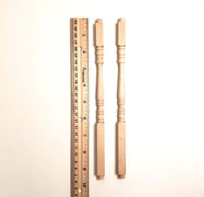 Dollhouse Veranda Porch Corner Posts 2 Pieces 1:12 Scale 9" Long Unpainted Wood