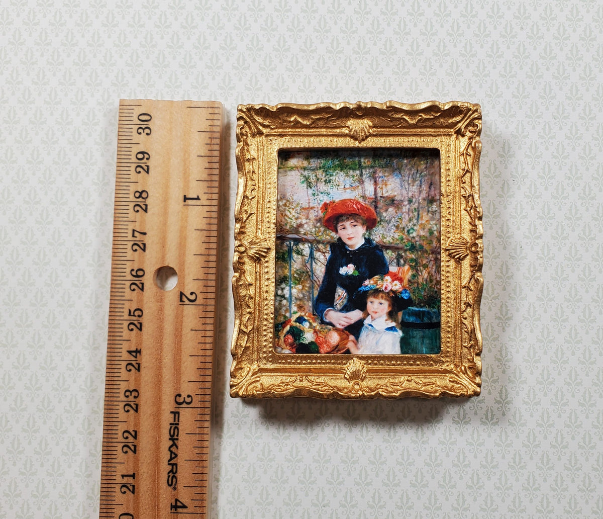 Dollhouse Miniature Renoir Two Sisters On the Terrace Framed Print 1:12 Scale