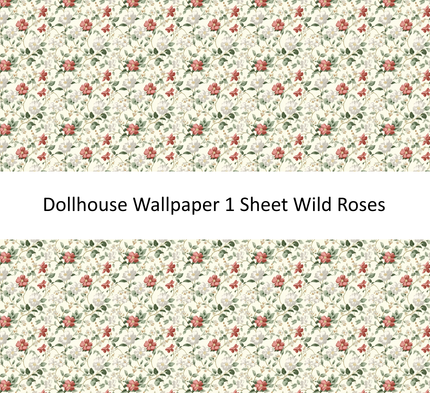 Dollhouse Wallpaper Wild Roses Floral 1:12 Scale by MiniatureCrush