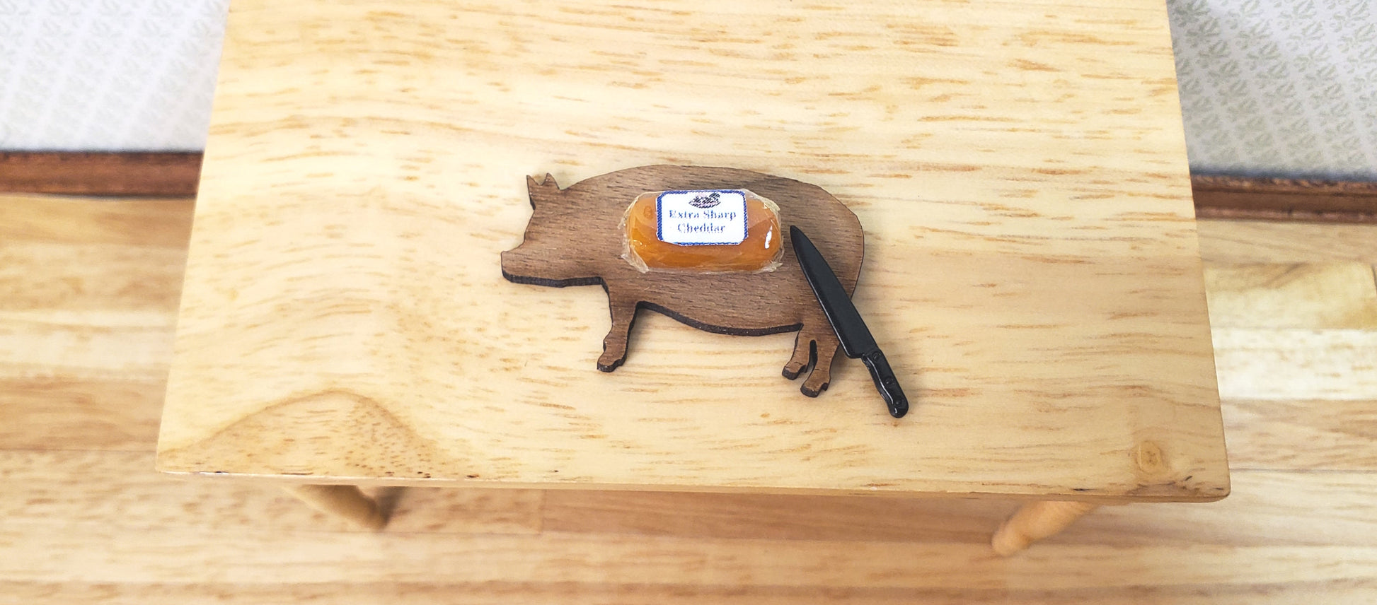 Dollhouse Cheddar Cheese Extra Sharp Package 1:12 Scale Miniature Food Handmade