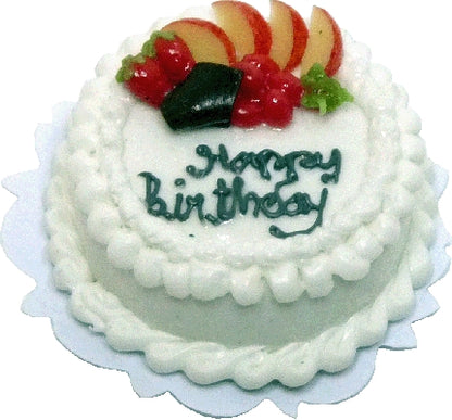 Dollhouse Happy Birthday Cake 1:12 Scale Miniature Dessert Food