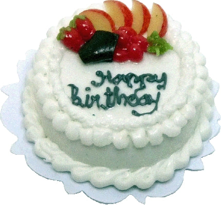 Dollhouse Happy Birthday Cake 1:12 Scale Miniature Dessert Food