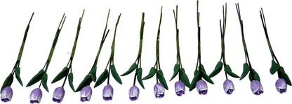 Dollhouse Frosted Lavender Tulips Loose Bouquet One Dozen 1:12 Scale Miniature