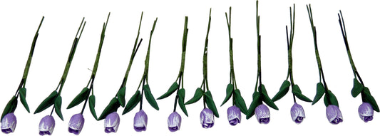 Dollhouse Frosted Lavender Tulips Loose Bouquet One Dozen 1:12 Scale Miniature