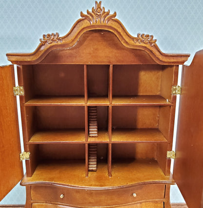 JBM Dutch Baby House Cabinet Dollhouse Large 1:12 Scale Miniature Walnut Finish