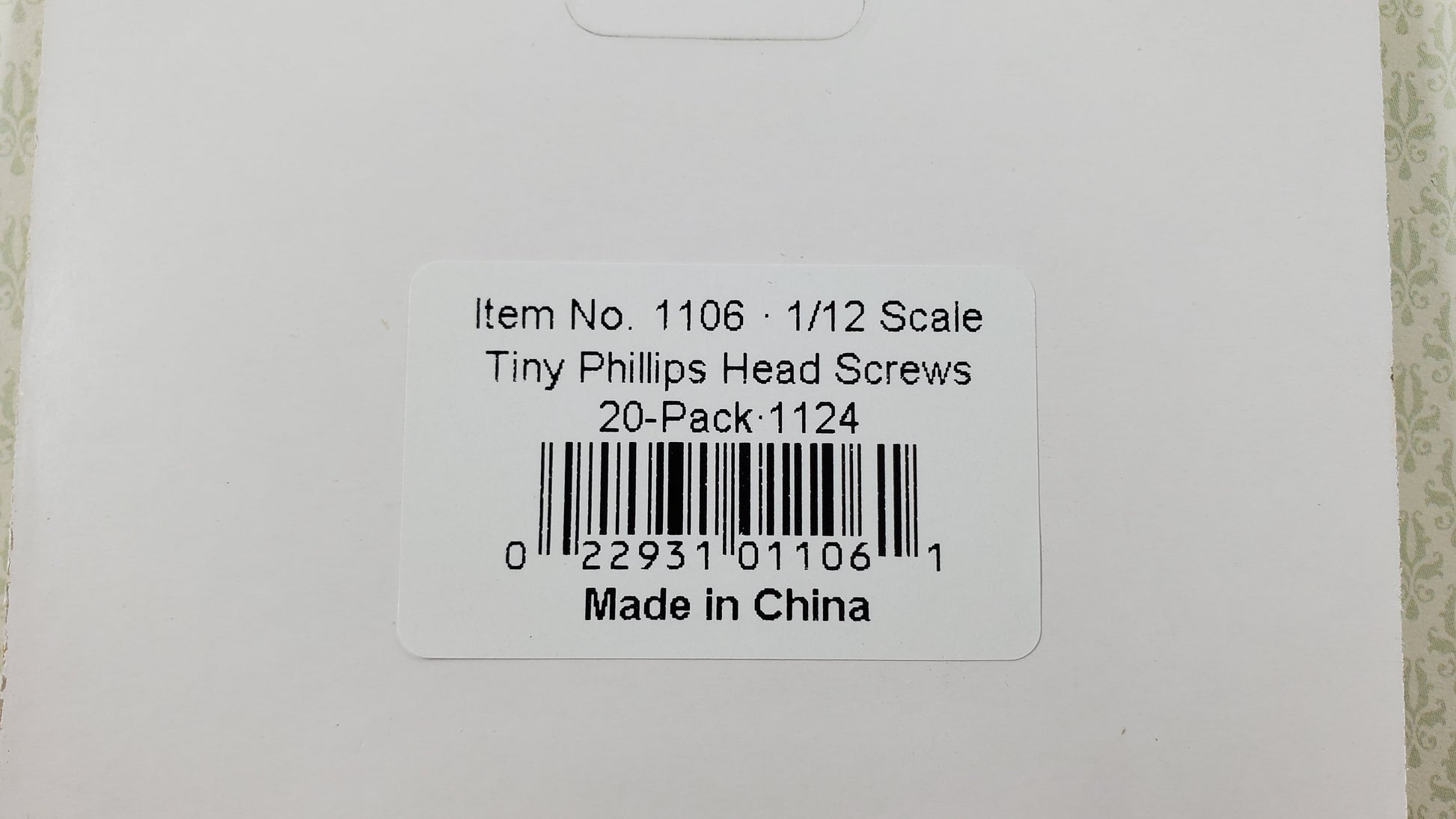 Tiny Brass Screws 20 pc for Dollhouse Miniatures 5/32" long Philips Head HW1106