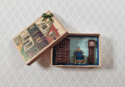 Dollhouse 1:144 Toy Furniture in Gift Box Handmade 1/12 Scale Miniature Present