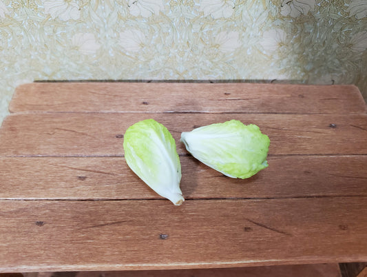 Dollhouse Romain Lettuce 2 Heads 1:12 Scale Miniature Kitchen Food Vegetables