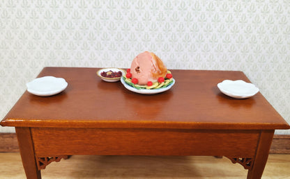 Dollhouse Bone-in Ham with Pineapple Garnish 1:12 Scale Miniature Food Kitchen
