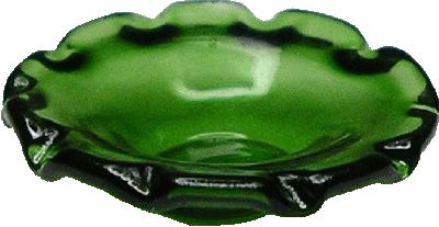 Dollhouse Green Glass Candy Dish or Serving Bowl 1:12 Scale Miniature