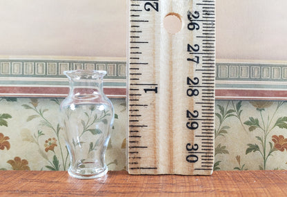 Dollhouse Clear Glass Vase 1:12 Scale Miniature Decoration Flowers