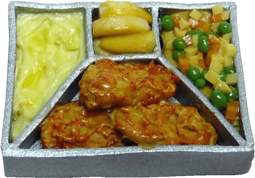 Dollhouse TV Dinner Chicken 1:12 Scale Miniature Food Kitchen