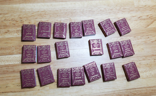 Dollhouse Miniature Book Set x20 Great Poets 1:12 Scale Books (blank inside)