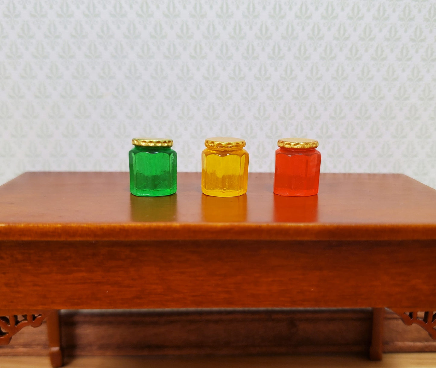 Dollhouse Large Jars of Jam or Preserves Set of 3 1:12 Scale Miniature