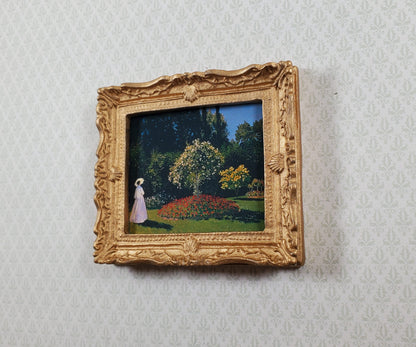 Dollhouse Claude Monet Woman in the Garden Framed Print 1:12 Handmade