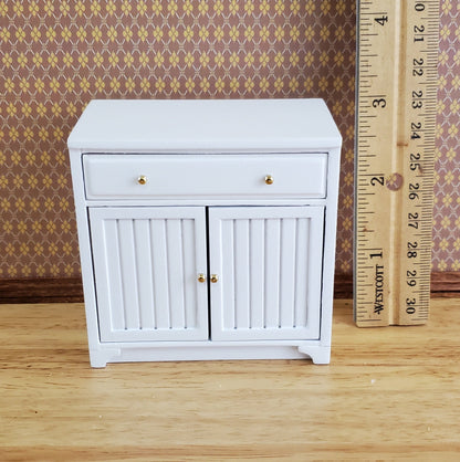 JBM Dollhouse Miniature Lower Kitchen Cabinet White 1:12 Scale Cupboard