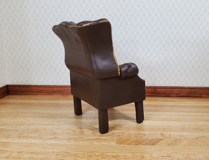 Dollhouse Chair Tufted Chippendale Resin Faux Leather 1:12 Scale by Reutter