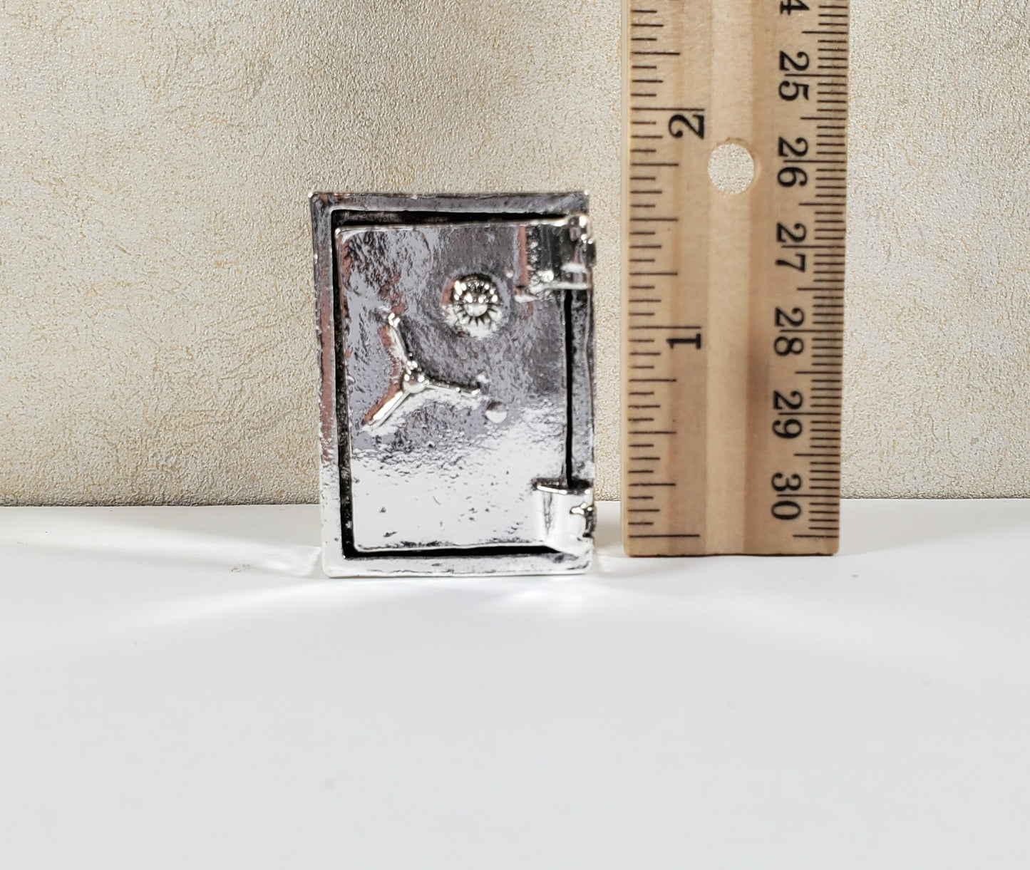 Miniature Metal Safe Tiny Prop (non working) Silver Door Opens 1:12 Scale