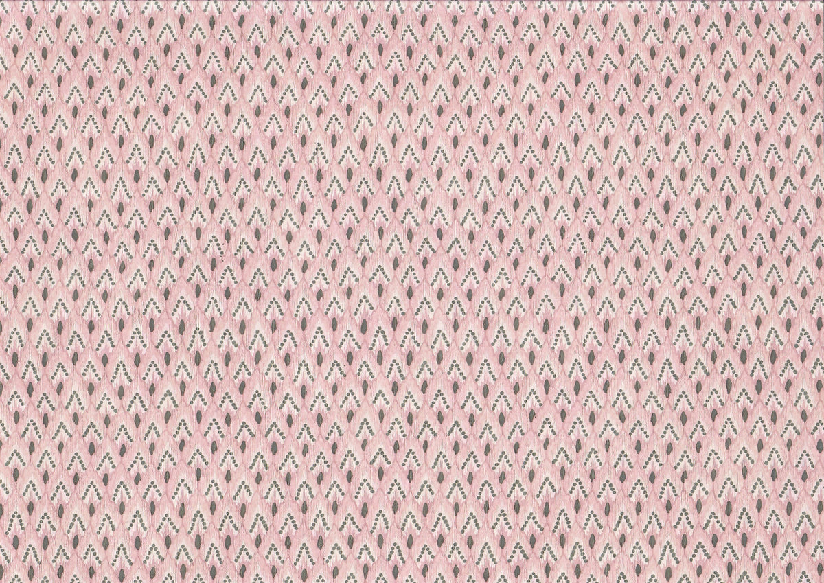 Dollhouse Wallpaper Rosewood Arrows Pink Charcoal 3 Sheets 1:12 Scale Miniature