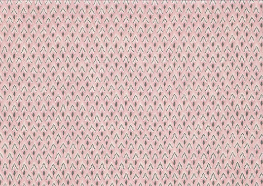 Dollhouse Wallpaper Rosewood Arrows Pink Charcoal 3 Sheets 1:12 Scale Miniature