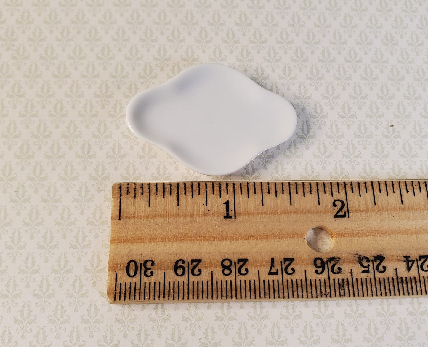 Dollhouse Large White Ceramic Platter 1:12 Scale Miniature