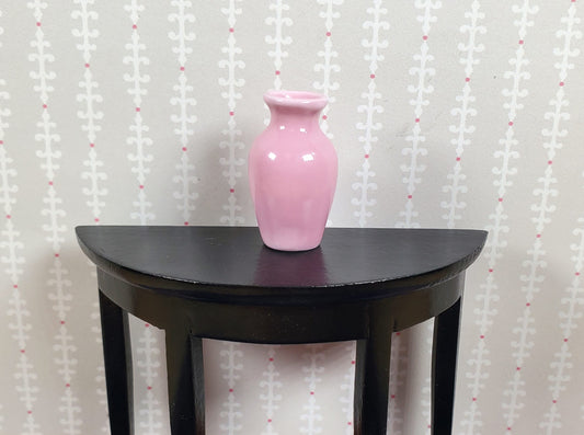 Dollhouse Light Pink Glazed Ceramic Vase 1:12 Scale Miniature